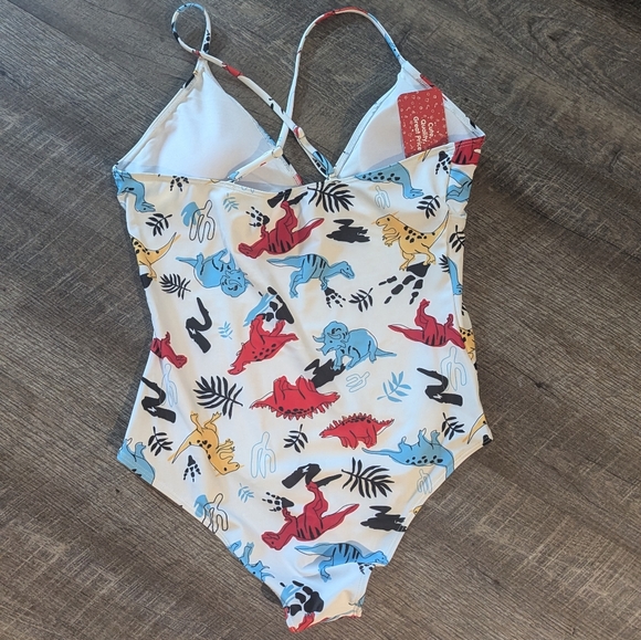 NWT Women's Dinosaur One-piece Swimsuit - Picture 3 of 6